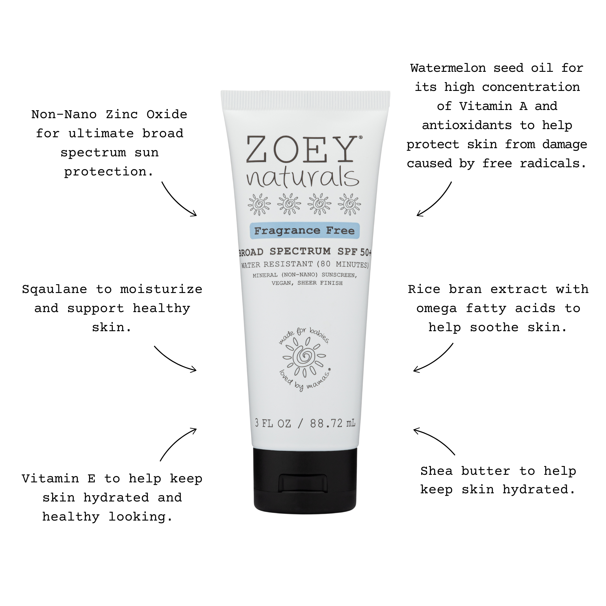 Zoey Naturals SPF 50+ Sheer Finish Mineral Sunscreen for Kids