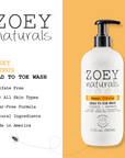 Naturally Scented 2 in 1 Baby Wash and Baby Shampoo Safe for Delicate Skin