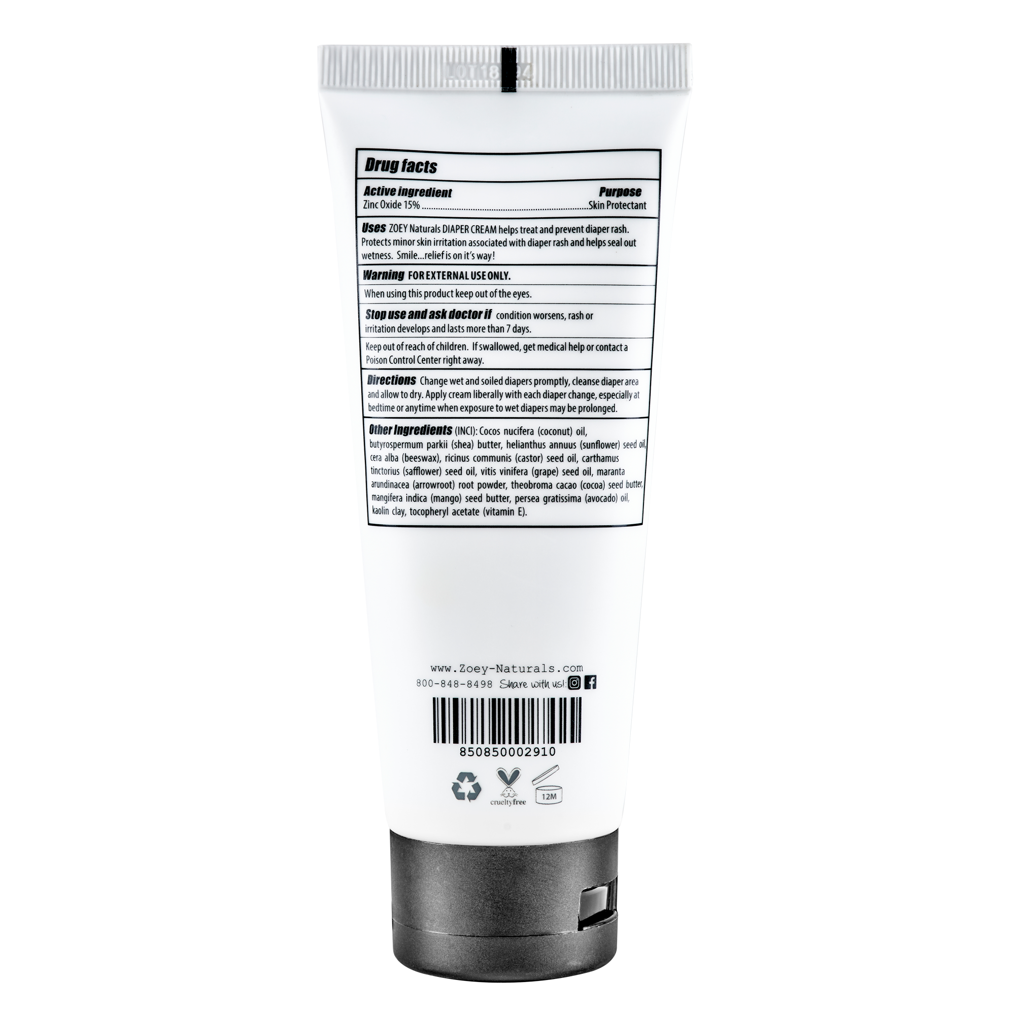 Natural Diaper Rash Cream with Zinc