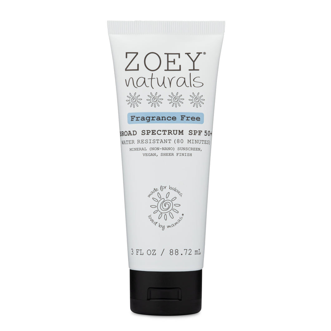 Zoey Naturals SPF 50+ Sheer Finish Mineral Sunscreen 3 oz