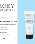 Zoey Naturals SPF 50+ Sheer Finish Mineral Sunscreen 3 oz