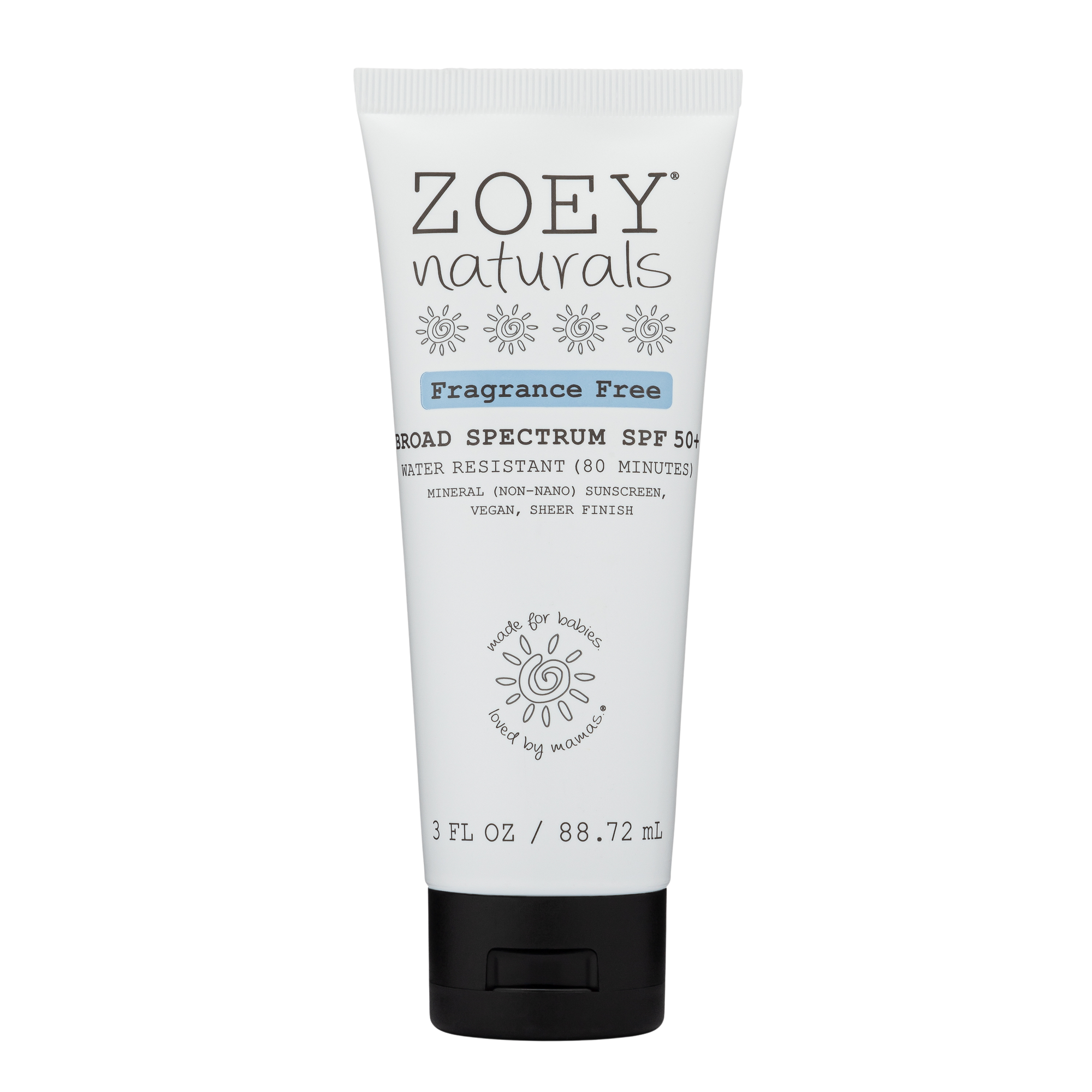 Zoey Naturals SPF 50+ Sheer Finish Mineral Sunscreen 3 oz